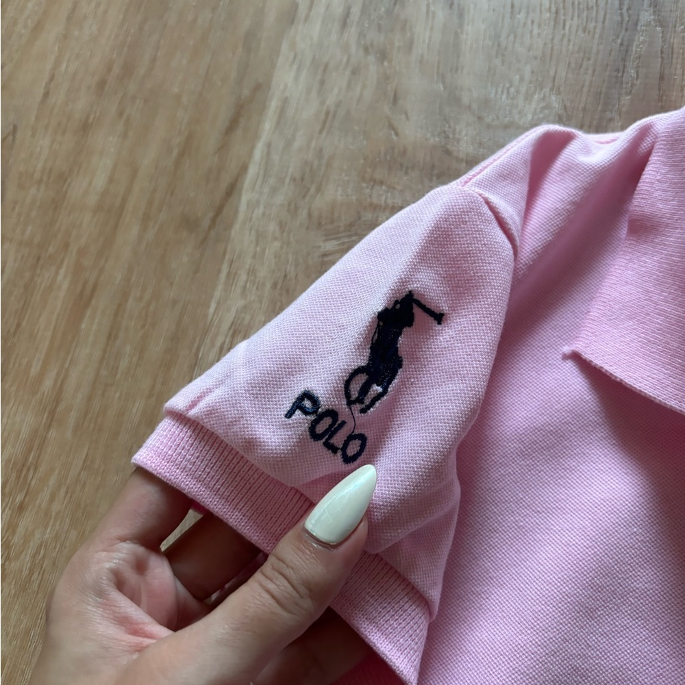 Y2k Women’s Polo Ralph Lauren baby pink short sleeve polo - small - Picture 3 of 5